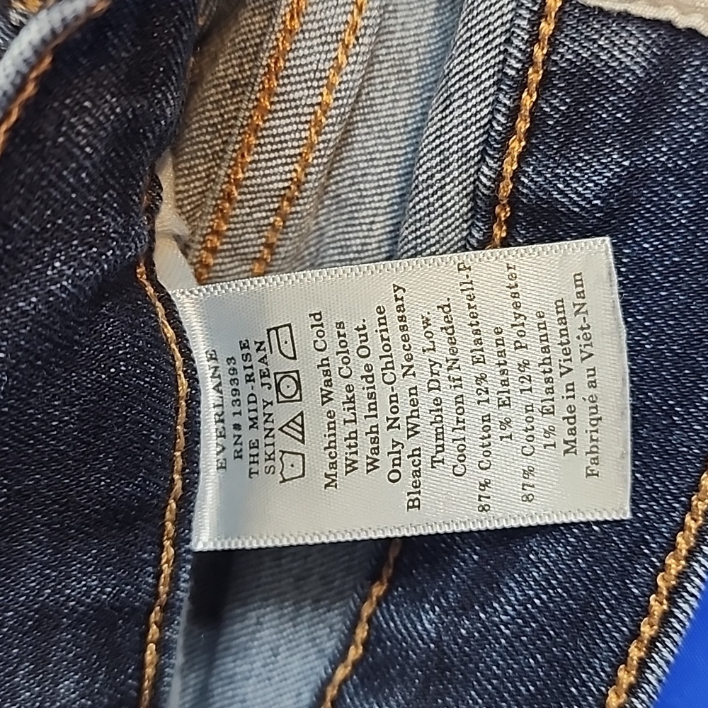 Everlane The Mid-Rise Skinny Stretch Jean Dark Wash sz 26 - Picture 12 of 16
